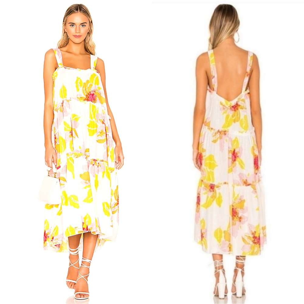 Free People | Moonshine Midi Dress in Bright Floral Small